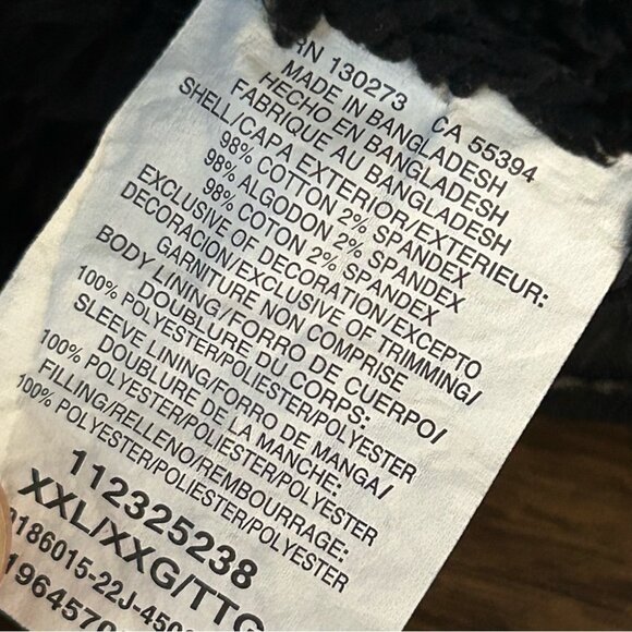 ❤️ Wrangler fleece lined Black Denim Jacket for Men XXL - Picture 5 of 9